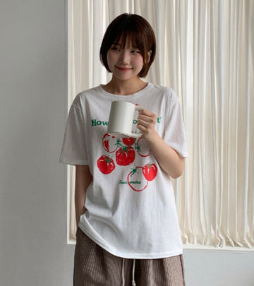 Vashons Tomato Print Short Sleeve Tee